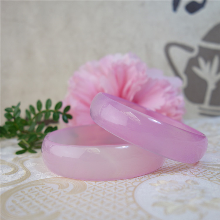 冰花芙蓉玉手镯正品儿童粉晶玉镯子粉玉髓少女甜美粉色手环