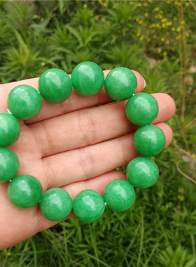 满绿玉石冰种干青铁龙生翡翠佛珠