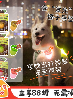 laroo莱诺宠物趣味led充电榛子吊坠狗狗夜光项圈夜间防走失遛狗灯