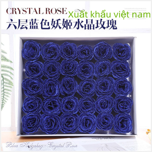6层水晶金粉玫瑰花蓝色妖姬婚庆