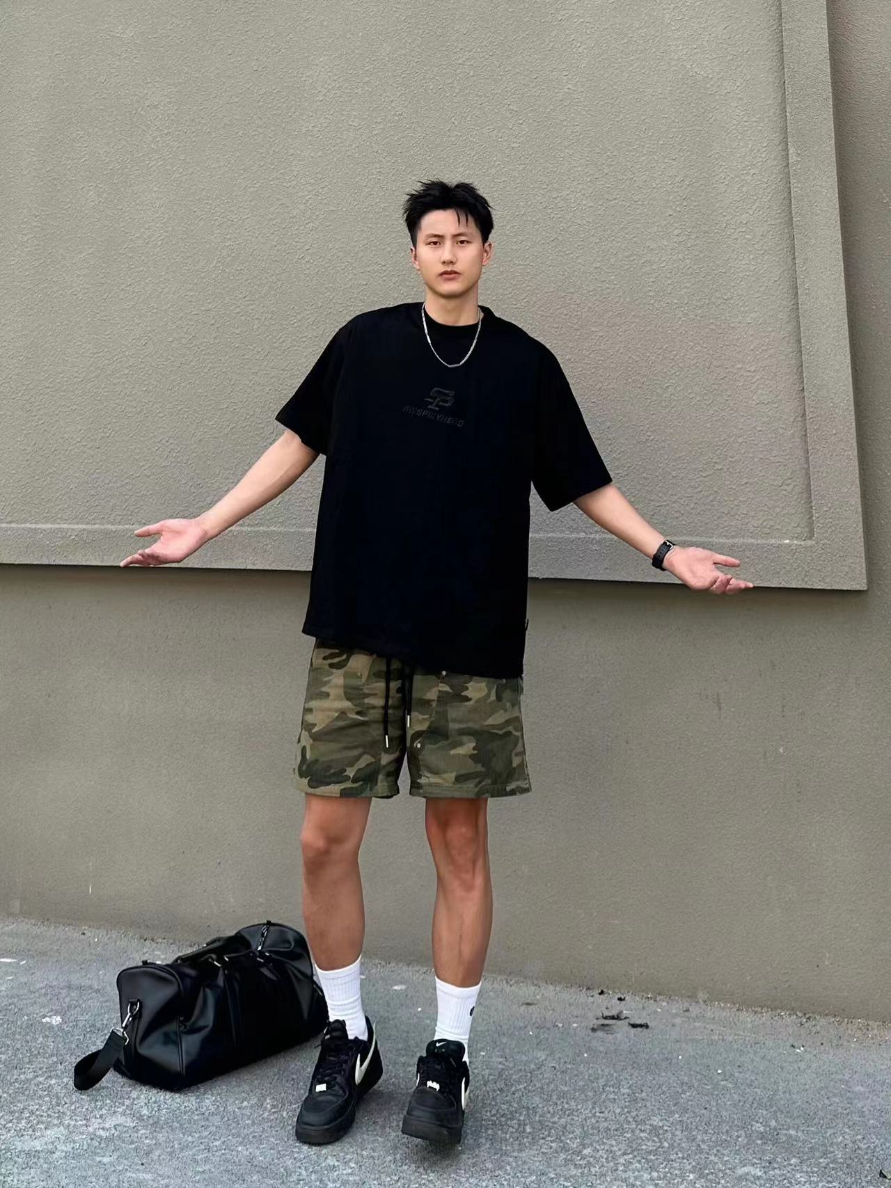 美式高街迷彩工装短裤潮牌