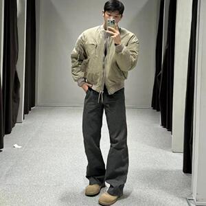 短款夹棉外套美式棒球服