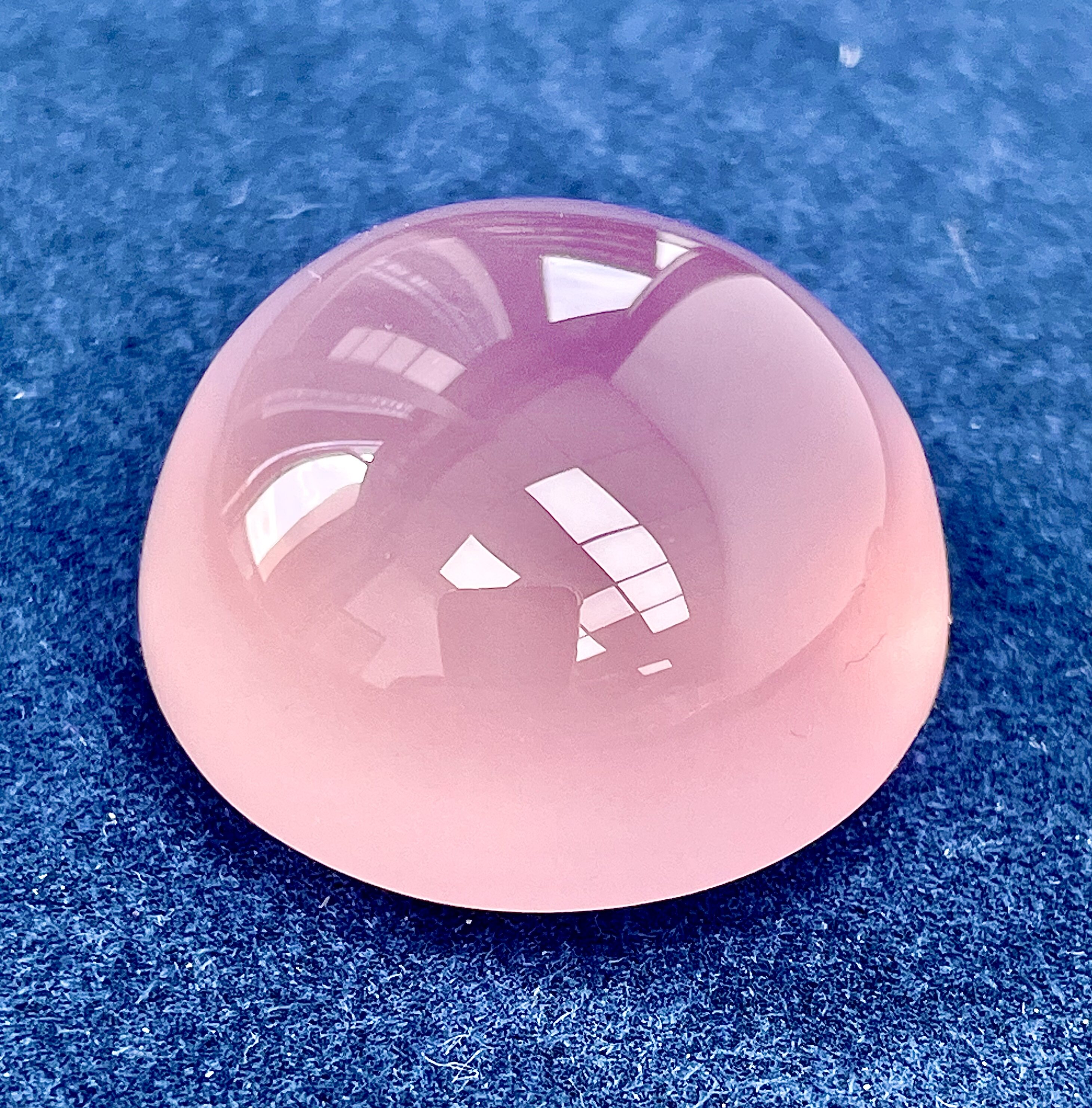 荣记珠宝 莫桑比克芙蓉石天然粉晶吊坠裸石 圆形全净体65克拉定制