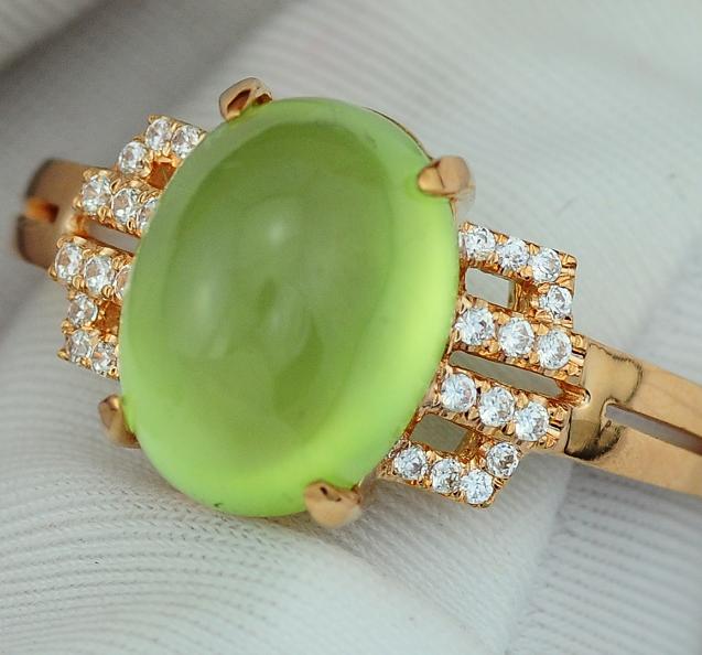 Prehnite Ring 18K Rose gold diamond natural 4CT Vineyard Ring Face Spot certificate It is greenin the Accessories/Fashion Jewelry, Ring/Ring  category - from Buy2taobao.com to provide professional Taobao agent buy service