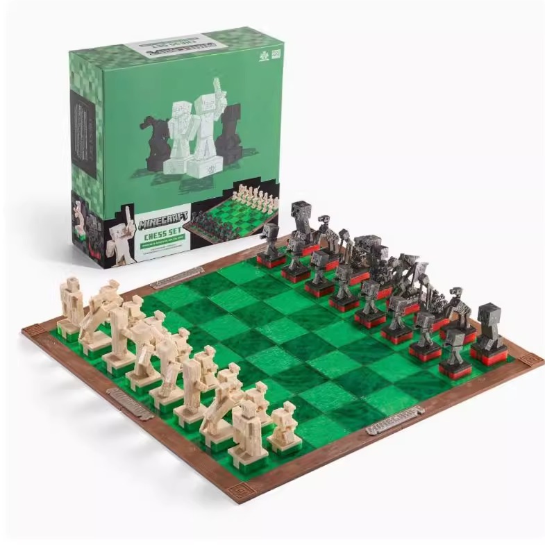 我的世界主题国际象棋mc游戏周边史蒂夫苦力怕人物公仔模型玩具