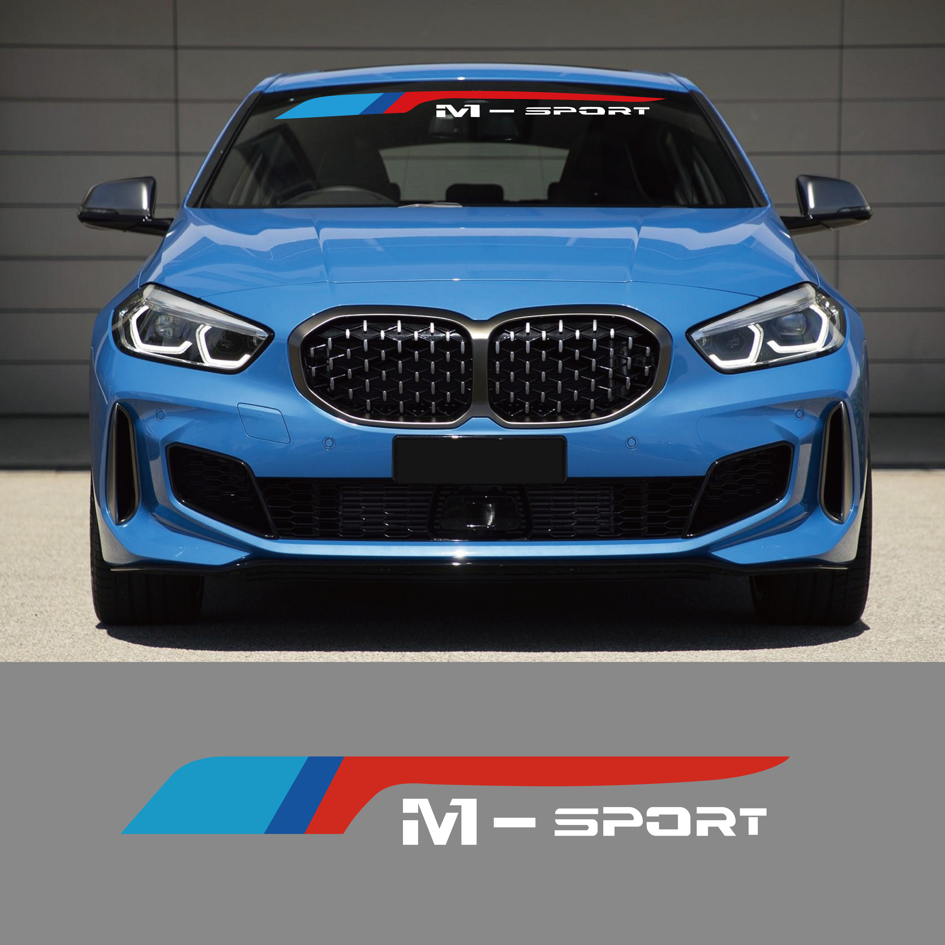 适用于宝马12345系前/后挡风玻璃贴纸拉花 M标车贴改装车身装饰贴