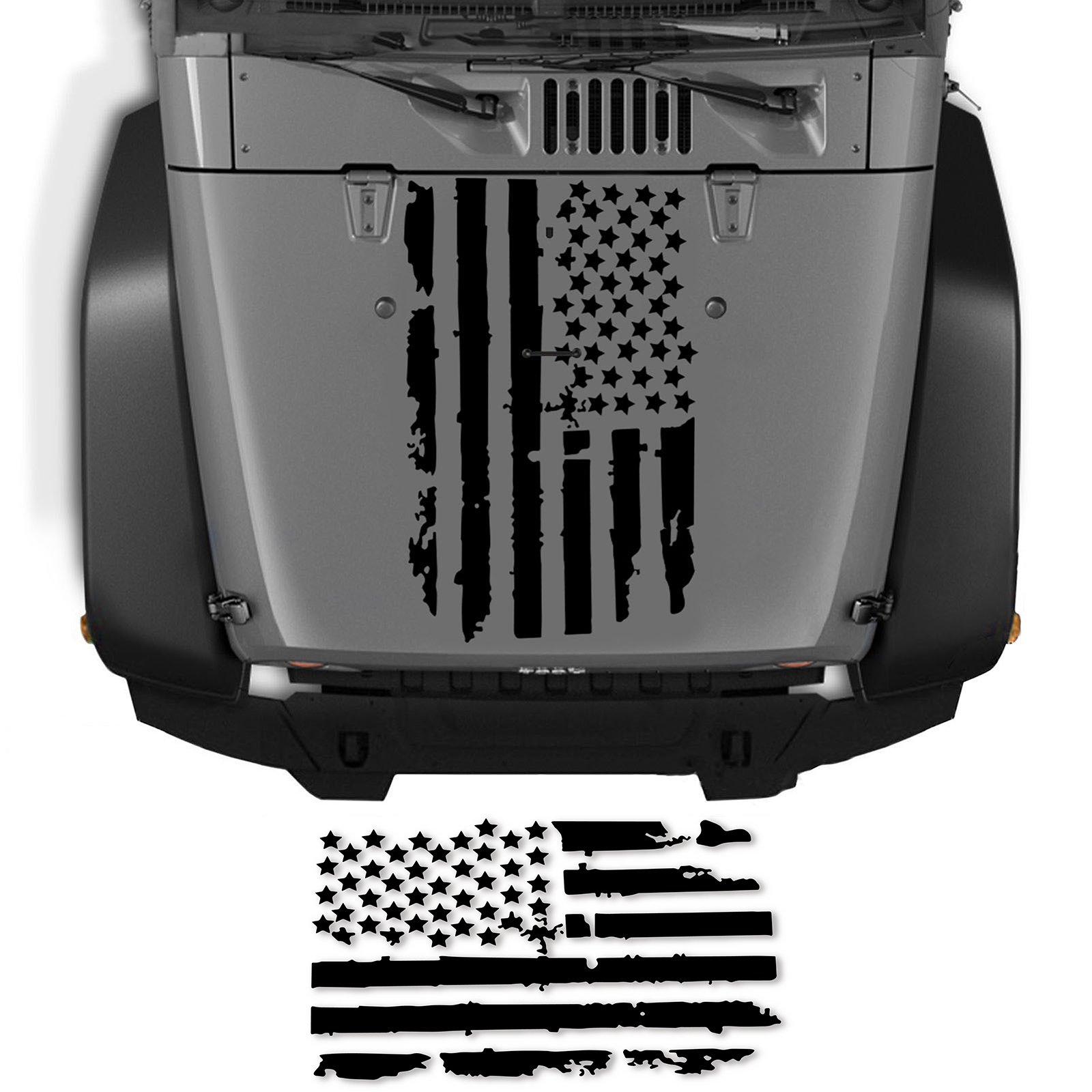 适用于丰田Hilux皮卡福特猛禽五十铃装饰车身贴 破裂美国国旗贴纸