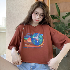 Real shot of new Korean Short Sleeve T-Shirt in summer