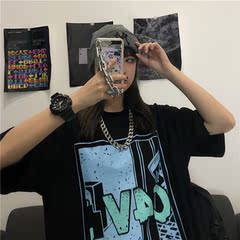 實拍原宿風寬鬆短袖恤女