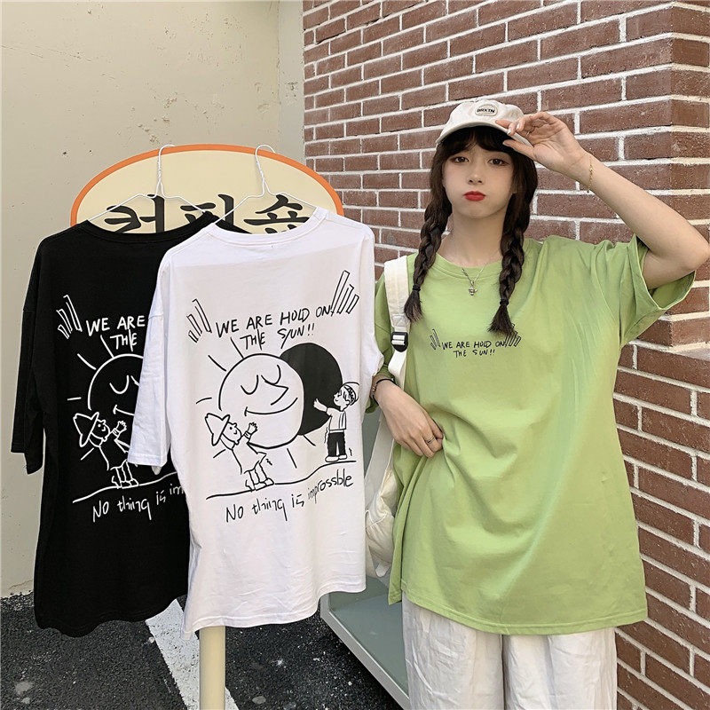 South Korean summer new printed short sleeve T-shirt
