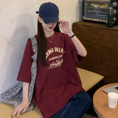 實拍韓版新款寬鬆休閒短袖恤女