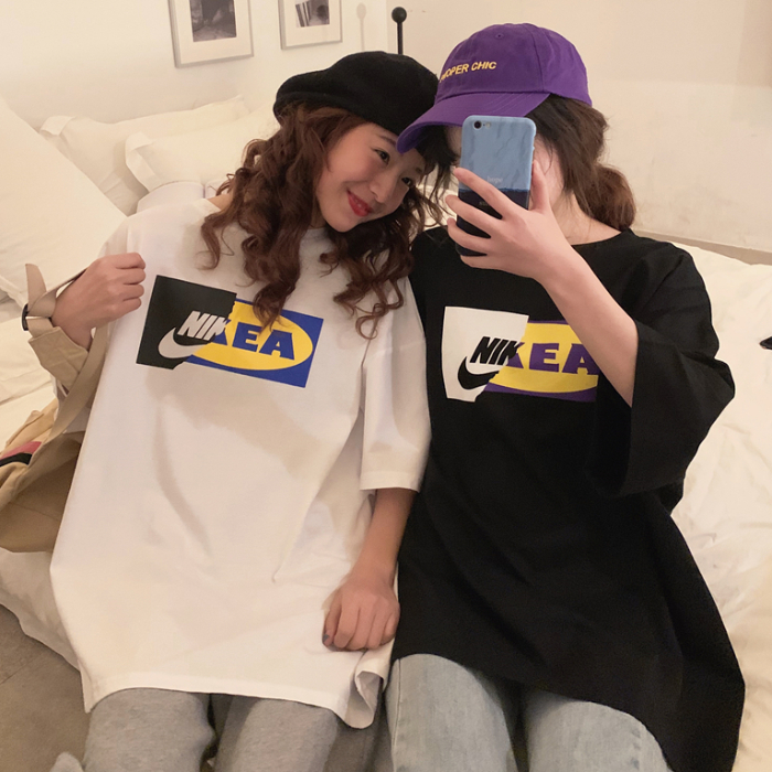 Real shot short sleeve T-shirt women's loose print super fire CEC lower garment top