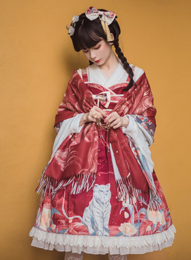 倾花宴 洛丽塔裙高腰jsk吊带连衣裙lolita正版白虎中华风小裙子