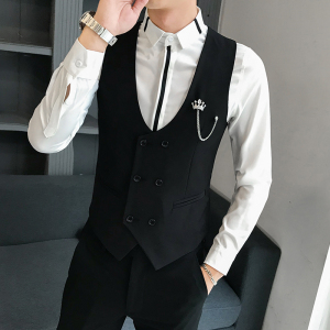 B302 MJ11 特 不要胸针35 2021秋装新款男士马甲 夜店工作服图片