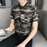 B302CS207特2021夏装跑量迷彩短袖休闲工装衬衣制服衬衣，男装衬衫，电商B216（原B302）