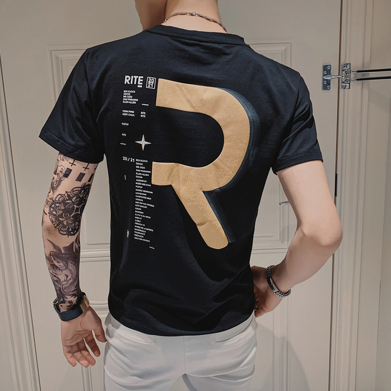 B302T2021春夏新款男印花短袖T恤无头社会风，男装T恤，电商B216（原B302）