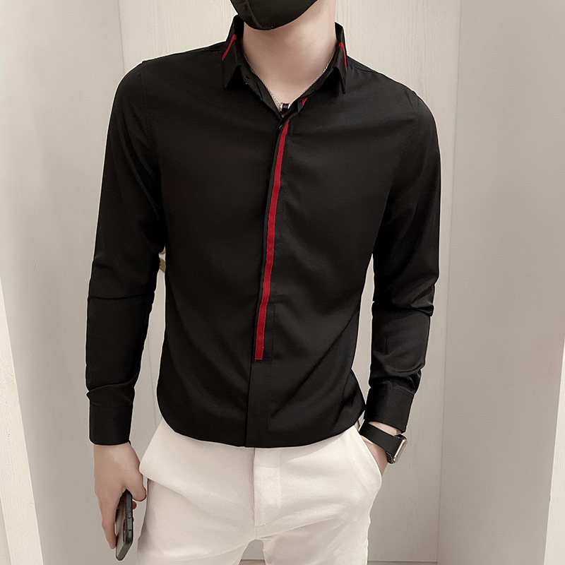 B302CS342021秋装新款男士长袖衬衫简约工装衬衣社会风,男装衬衫,电商B216（原B302）