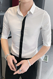 B302CS1402021新款夏装男士七分袖工装男中袖衬衫店主风，男装衬衫，电商B216（原B302）