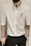 B302CS2302021夏男新款衬衫男中袖刺绣衬衣无头社会风爆，男装衬衫，电商B216（原B302）