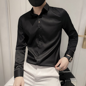 B302 CS333 2021秋装男士皇图案衬衣 社会风图片