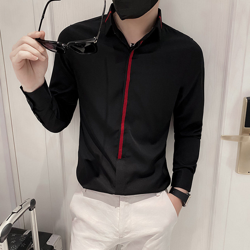 B302CS342021秋装新款男士长袖衬衫简约工装衬衣社会风,男装衬衫,电商B216（原B302）