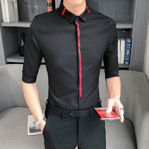 B302CS1182021新款夏装男士七分袖工装中袖衬衫店主风