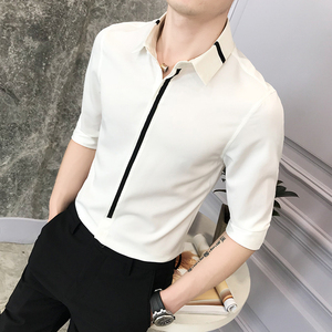 B302  CS118 2021春夏新款男士织带衬衫 衬衣M-5XL图片