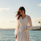 防晒服小众原创设计连帽开衫 uhno泡沫之夏法式 泡泡袖 收腰显瘦外套