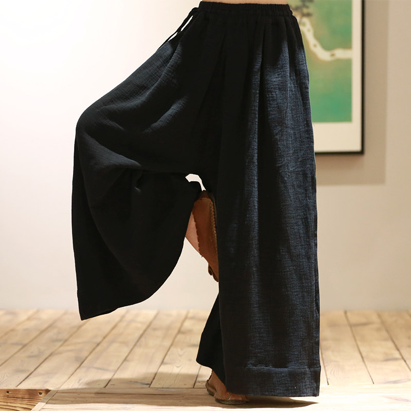 佛笑缘百搭春秋复古棉麻阔腿裤女民族风大脚休闲裤中式裤子禅服裤在类目 女装/女士精品, 裤子, 休闲裤中 - 来自Buy2taobao.com提供专业的淘宝代购服务