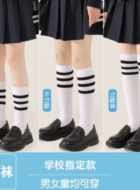 儿童半截小腿袜中小学生白色校服袜中筒袜夏季超薄长丝袜女童配裙