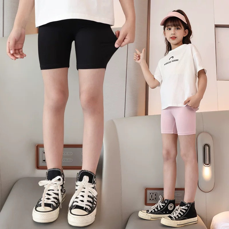 儿童莫代尔打底裤三分宝宝女孩保险短裤夏黑色白色防走光女童安全图片