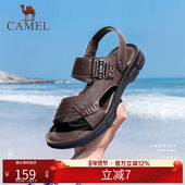 骆驼男鞋 软底商务外穿爸爸凉拖户外沙滩鞋 头层牛皮凉鞋 男真皮夏季