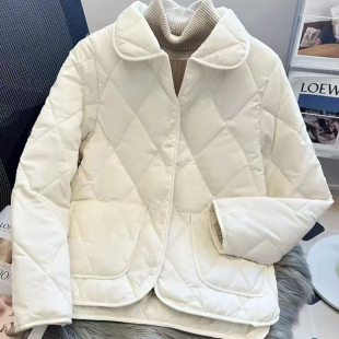 轻薄羽绒棉袄短外套 棉衣女菱格中老年棉服修身 2025秋冬款 洋气短款