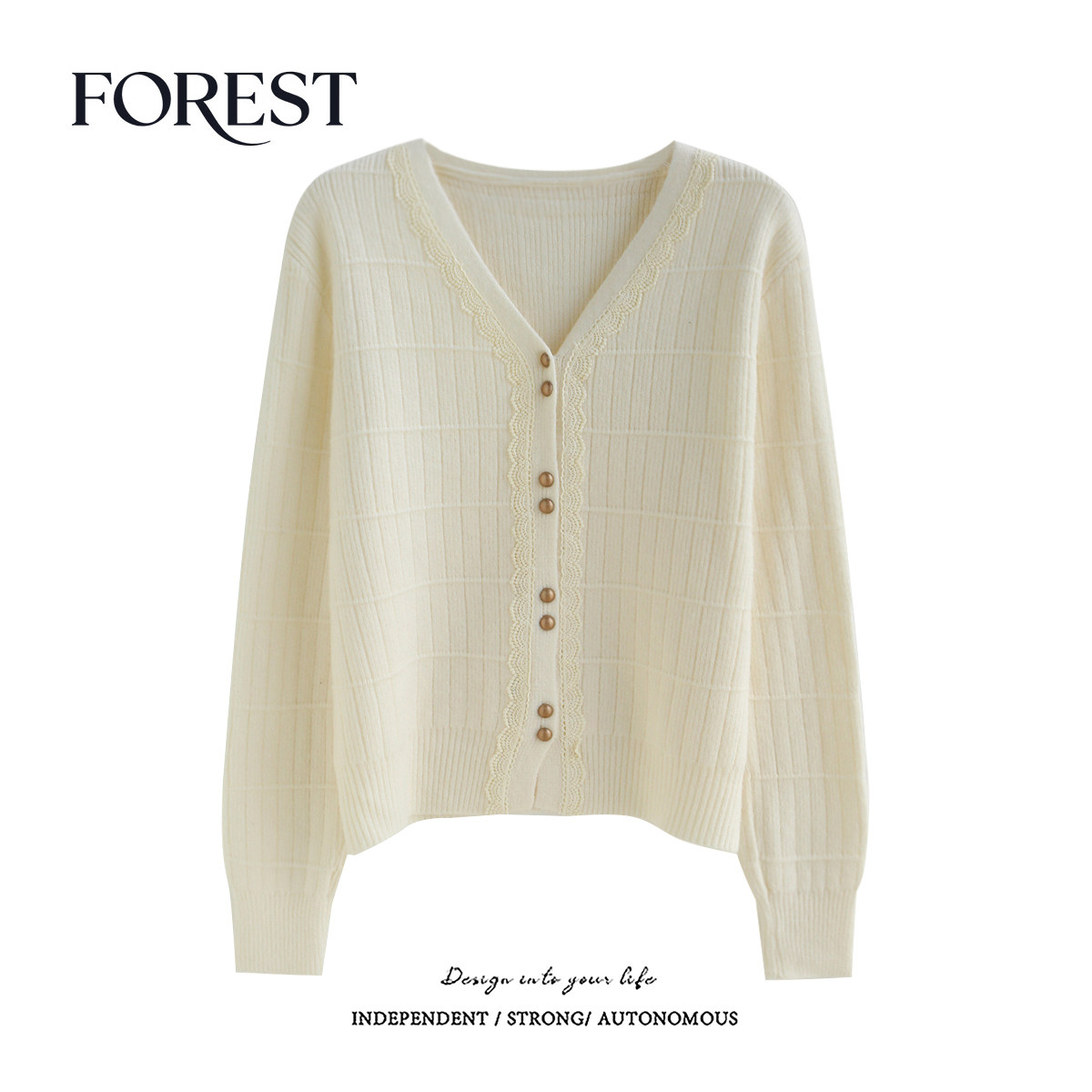 【清仓 2件5折 不退不换】版蕾丝花边条纹长袖V领针织衫毛衣开衫,女装/女士精品,毛衣,淘宝优惠券,粉丝福利购,淘宝优惠卷