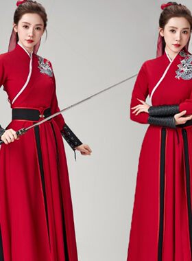 太极剑艺考表演服扇子舞古典舞蹈