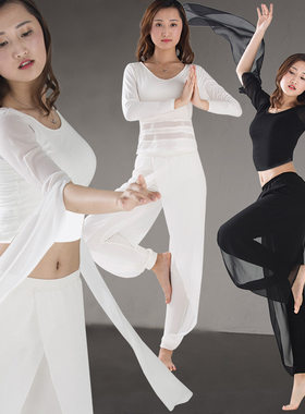 白色瑜伽服套装广场舞显瘦