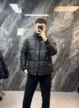 冬季美式ins黑色立领加棉棉服加厚保暖棉衣男士短款欧货外套潮牌