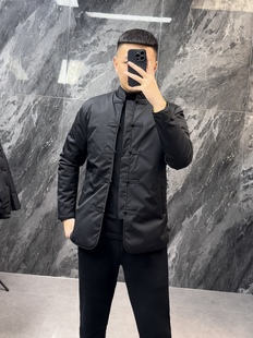高端好品质中国风男黑色系轻薄唐装 棉服外套复古棉衣汉服男盘扣袄
