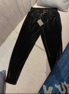 皇家男爵v欧洲站红绿条黑武士男士秋冬金丝绒散脚休闲裤精神小伙