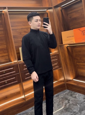 33642商小鸟家同款户外男立领速干保暖透气透湿暖绒半拉链打底