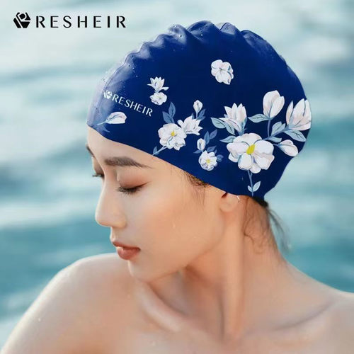 女士加大号防水不勒头泳帽