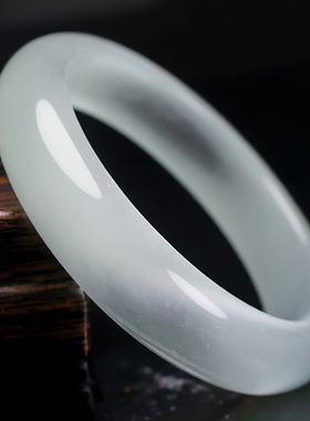 白色猫眼石手镯 56-64mm内径可选 女款简约时尚玉石镯 潮流手饰品