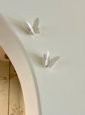 【新家的100个快递】法式石膏立体蝴蝶客厅壁挂治愈情绪装饰摆件