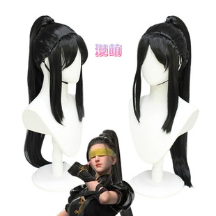 永劫无间 宁红夜cos假发 黑色古风美人尖造型游戏角色cosplay