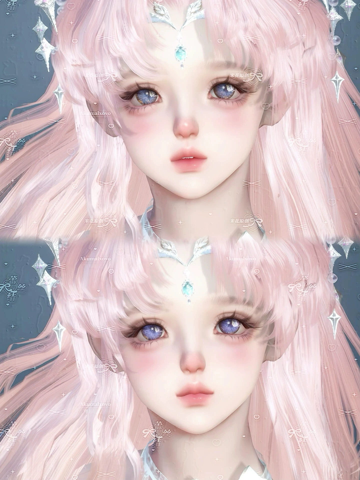 恋心 双款 豹米花 貂米花 逆水寒手游捏脸全职业女通用 原版