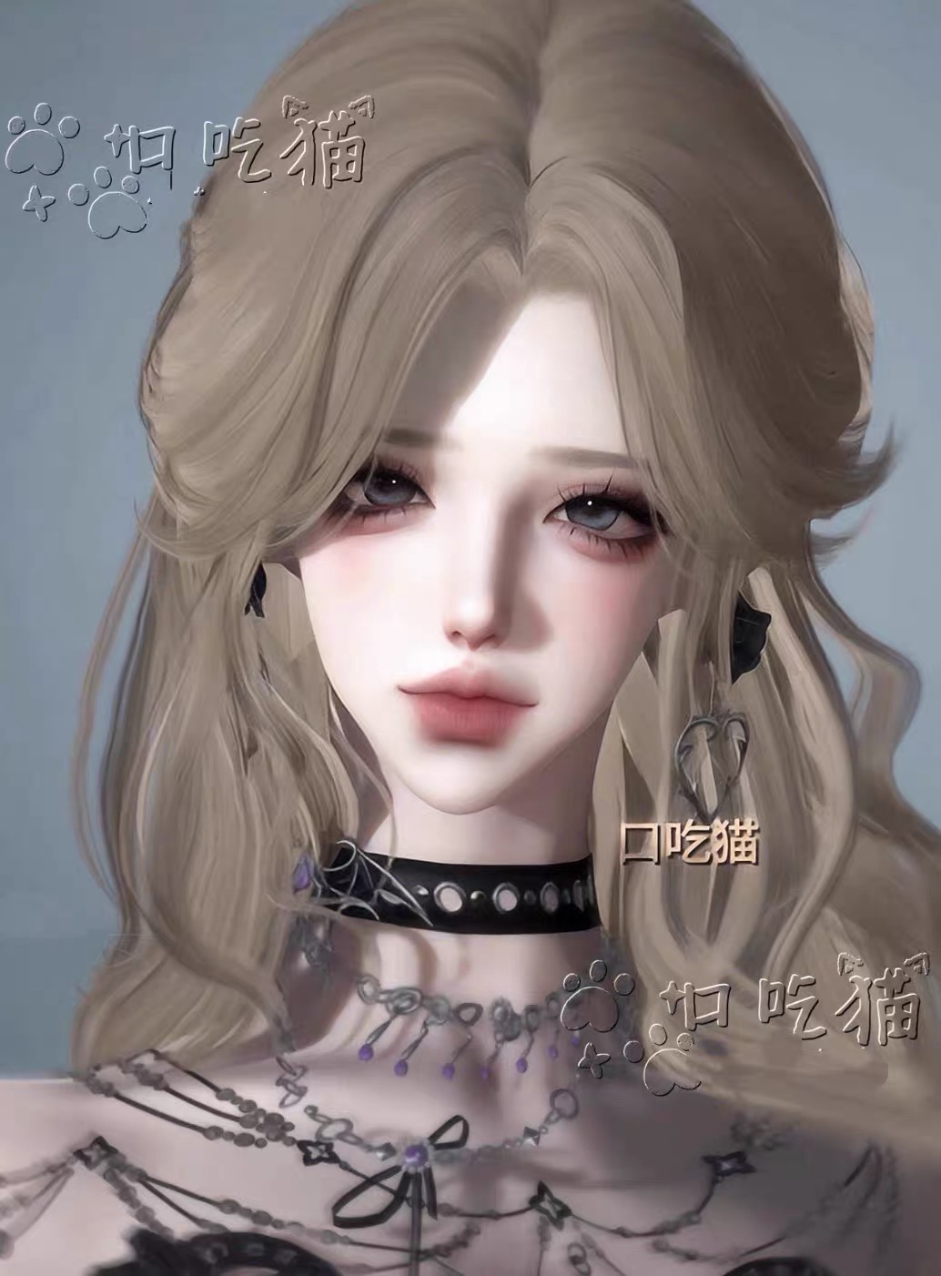 口吃猫 美丽坏女人 自带大胸御姐体型 逆水寒手游捏脸女通用