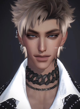 Black 开领西装还得是黑皮爽 西西西树 超帅逆水寒手游捏脸男通用