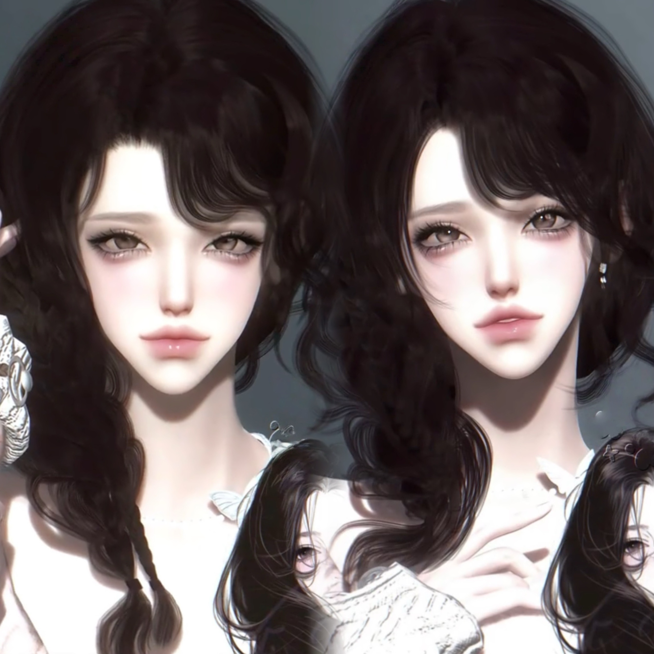 发2 头像仿捏 温差 口吃猫 逆水寒手游捏脸女通用