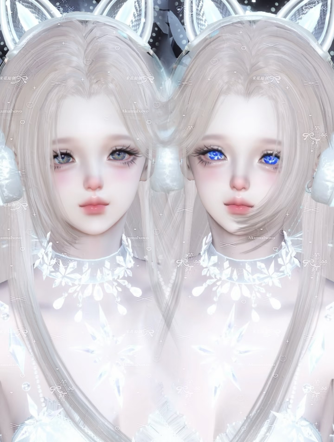 桃乐丝 四妆  豹米花 米花原创 今天是idol 逆水寒手游捏脸女通用