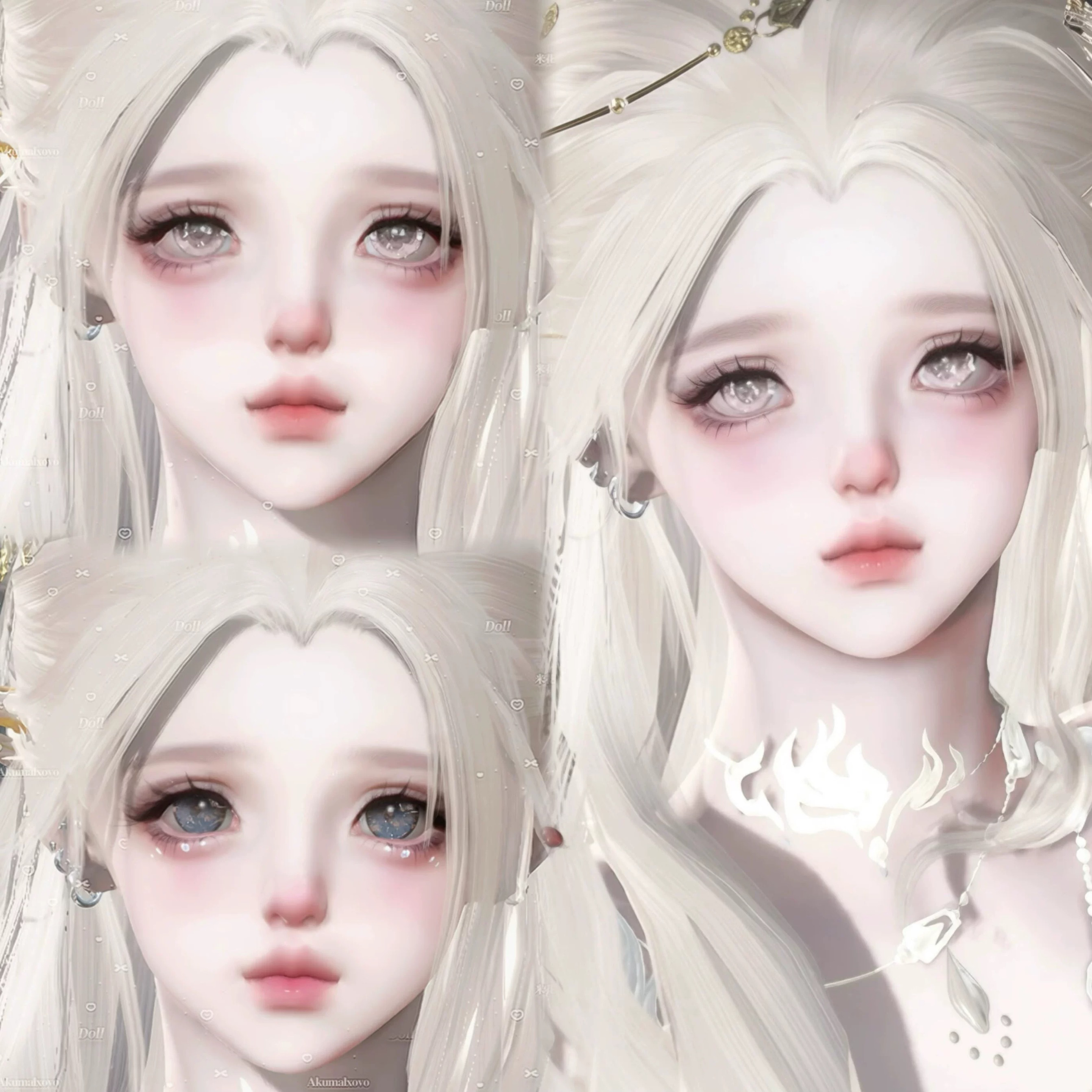 My moon 露娜 貂米花 豹米花 逆水寒手游捏脸全职业女通用 原版